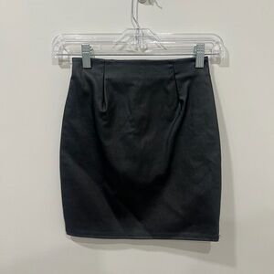 Windsor Faux Black Leather Mini Skirt